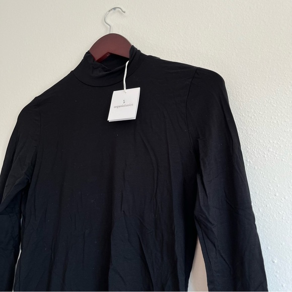 NWT ORGANIC BASICS WOMEN'S BLACK LONG SLEEVE HIGH TURTLE NECK SIZE SMALL - Picture 3 of 9